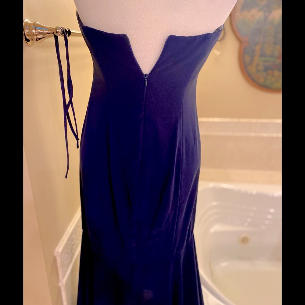 Classic Brand New After Six Navy Strapless Dress beautiful sexy bottom - Picture 9 of 14